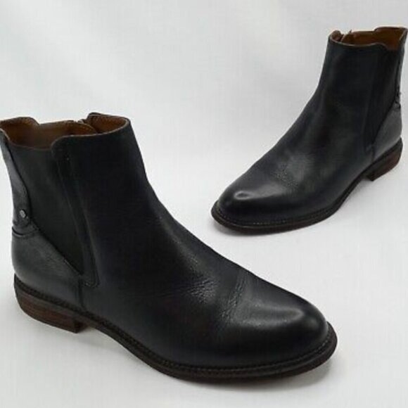 Franco Sarto Horrace 2 Black Leather Ankle Booties Women's - Picture 1 of 15